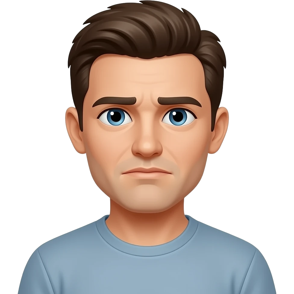 Bored man with pale skin emoji