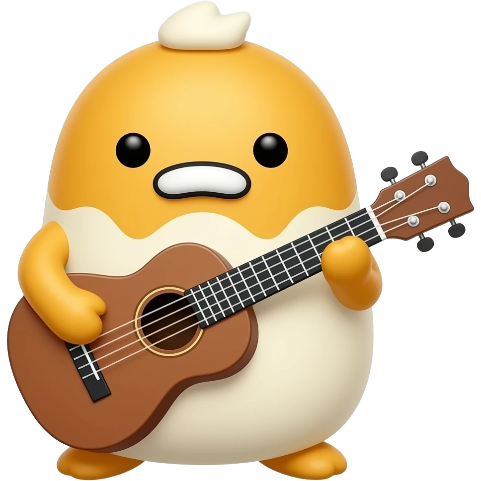 Gudetama with ukulele emoji