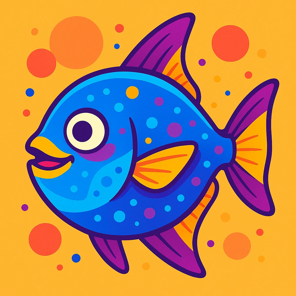 moonfish, vibrant and colorful style emoji