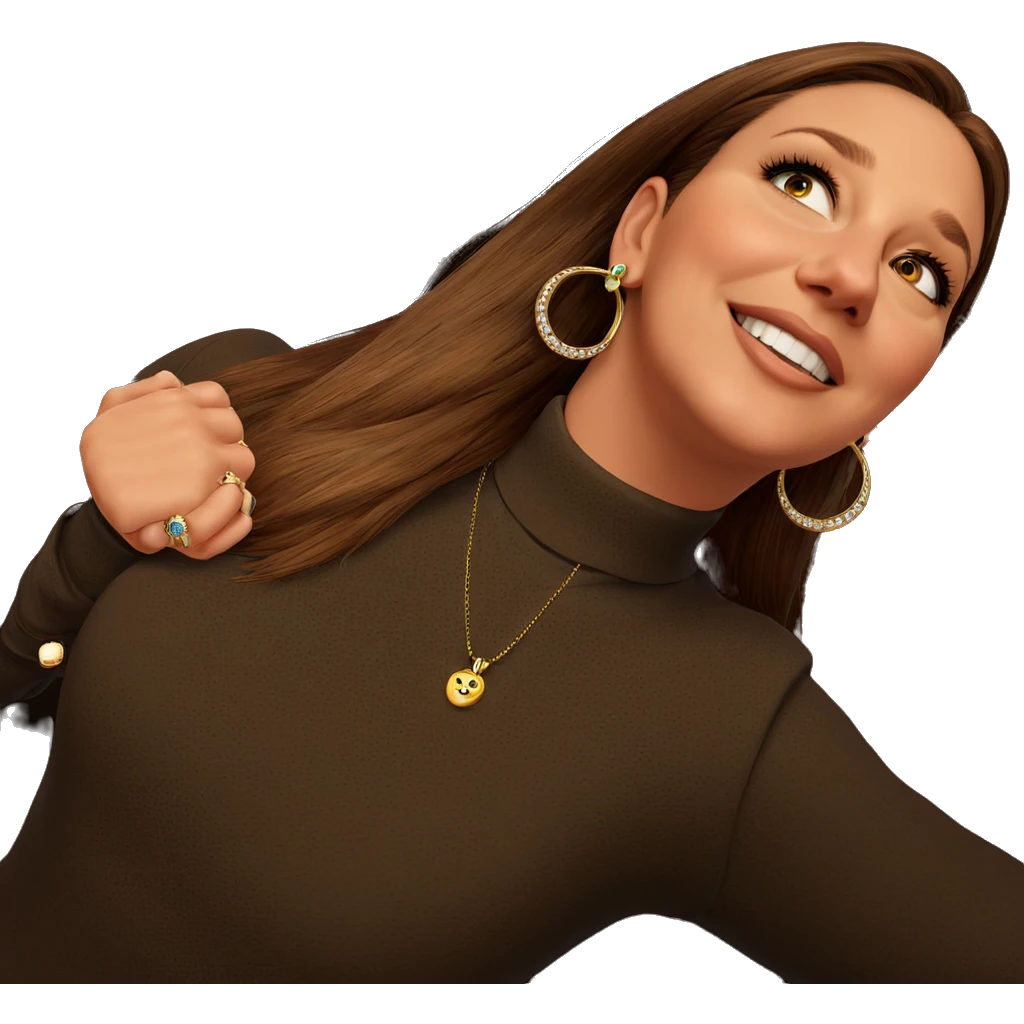 brown haired girl with jewelry emoji
