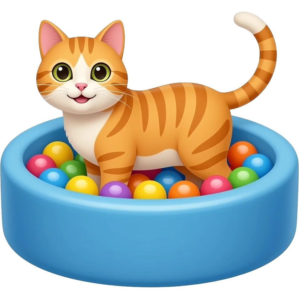 Cat in a ball pit emoji