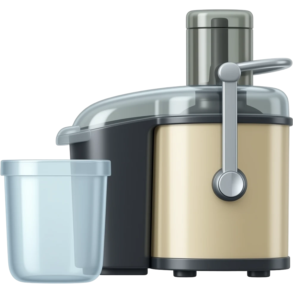 coldpress juicer with a empty cup in front of the spout emoji