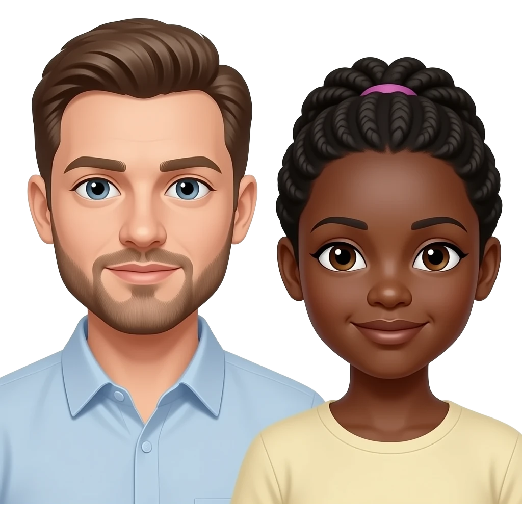 White man with black ugandan girl emoji