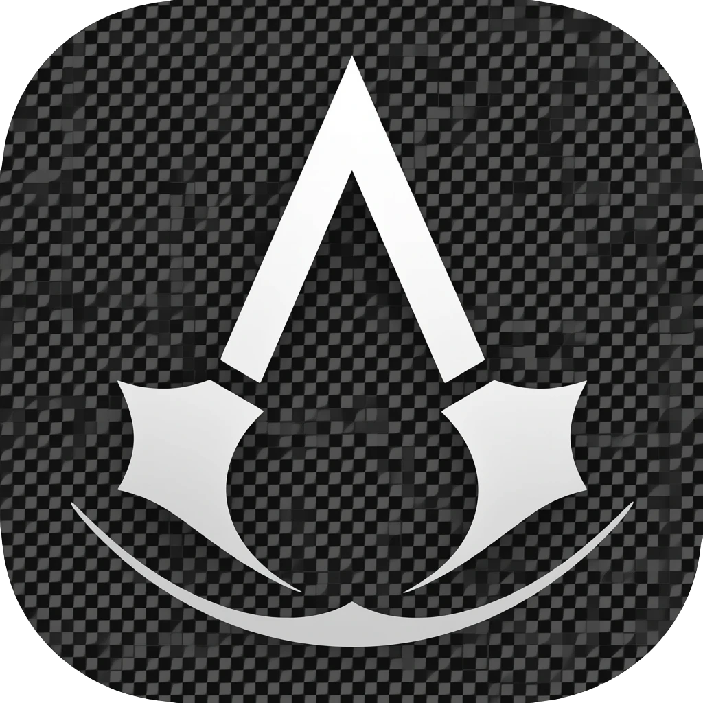 Emoji con il logo di Assassin's Creed  su sfondo nero emoji