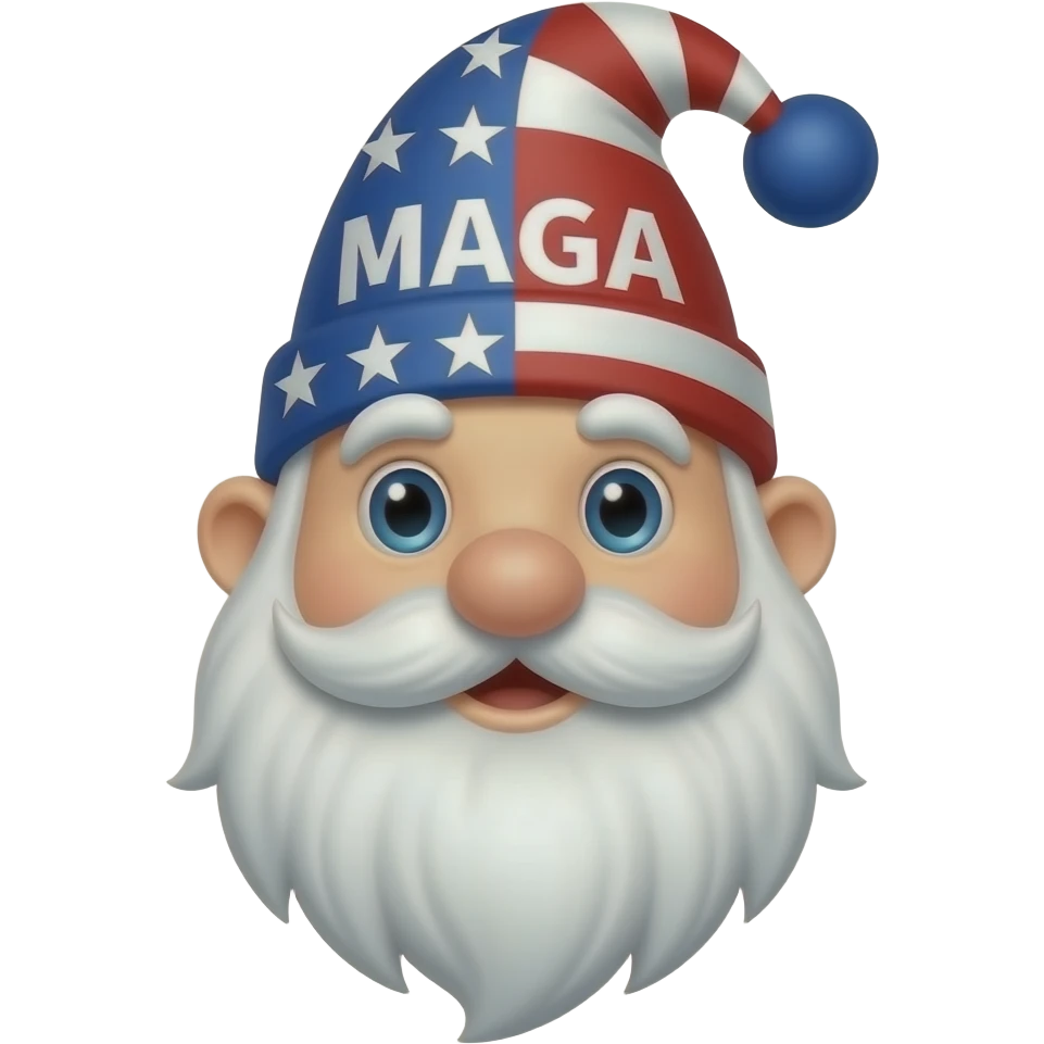 a gnome wearing a MAGA hat emoji
