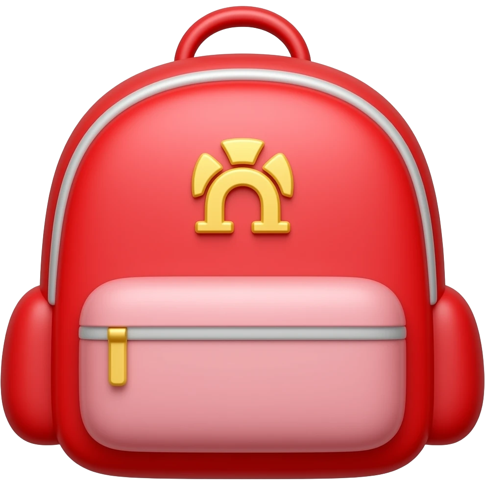 backpack school red emoji