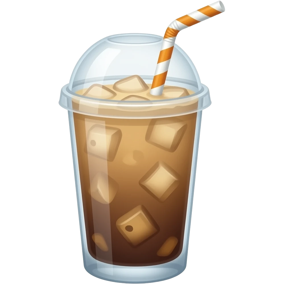 Iced Coffee with straw emoji