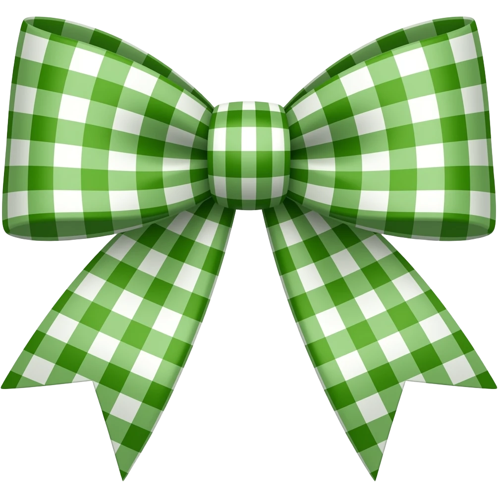 GREEN AND WHITE CHECKERED BOW emoji