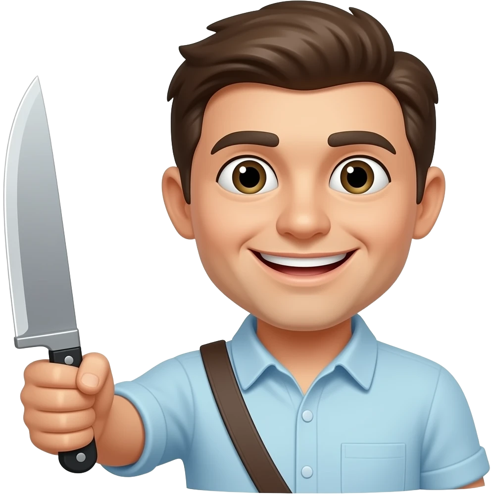 Smile emogi holding knife emoji