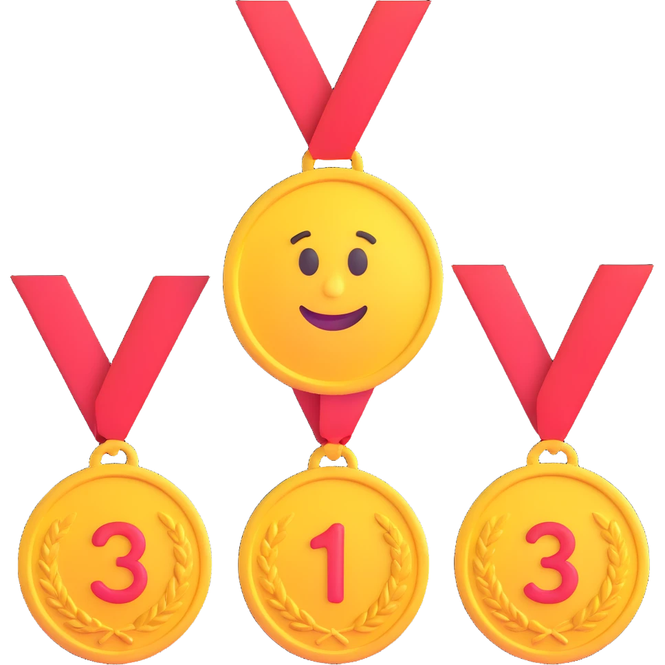  1st, 2nd & 3rd place winner emoji emoji