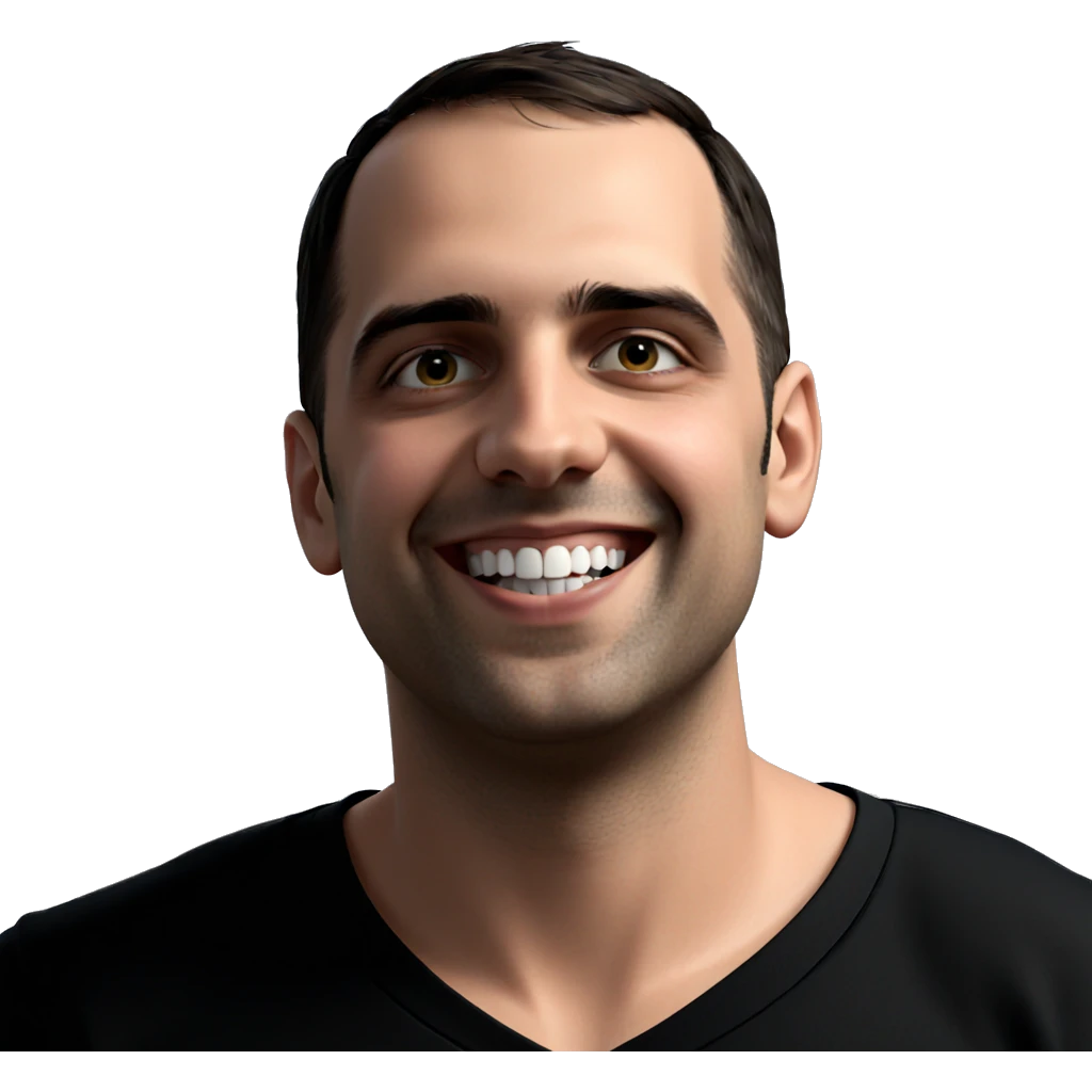 smiling boy in black shirt emoji