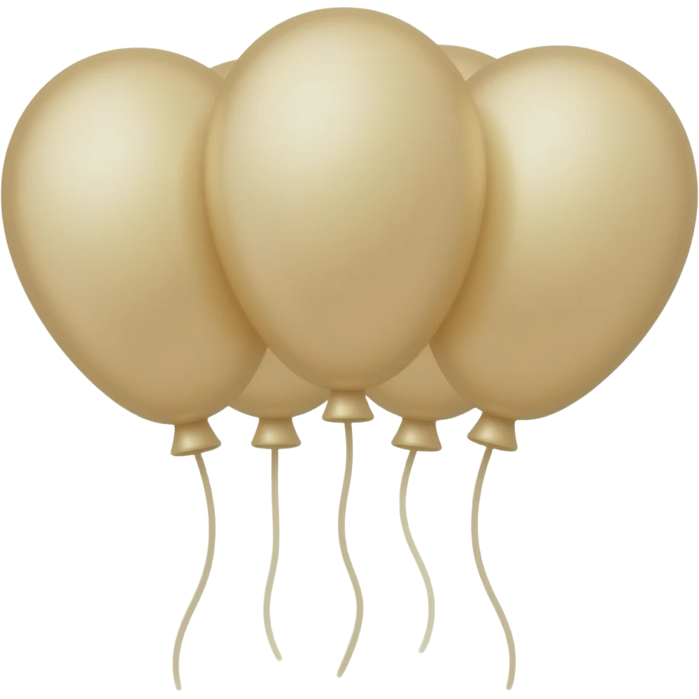 5 BEIGE BALLOON STRINGS emoji