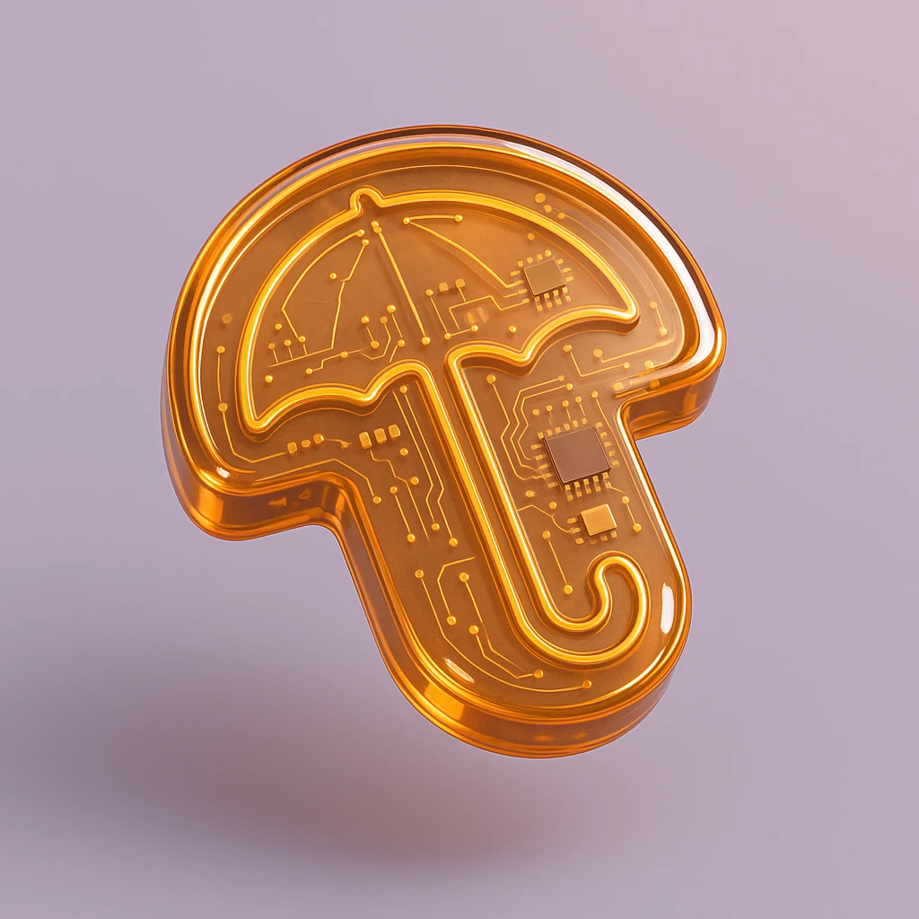 dalgona candy with umbrella shape, inspired by Squid Game emoji