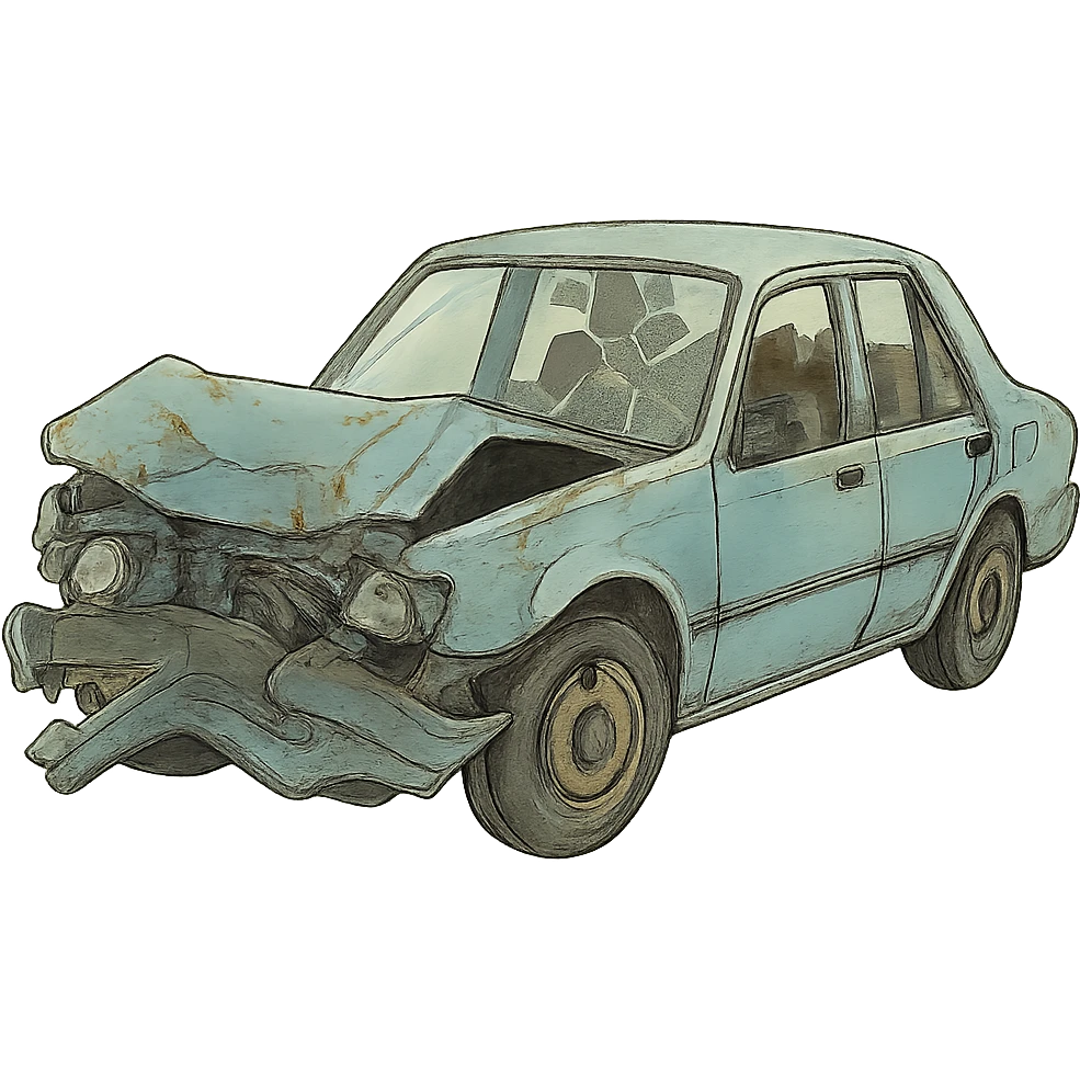 ghibli style crashed car emoji
