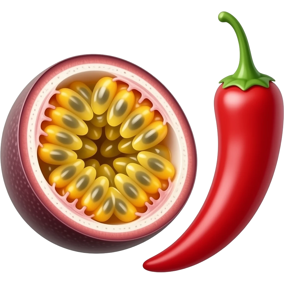 fruit de la passion et  piment emoji