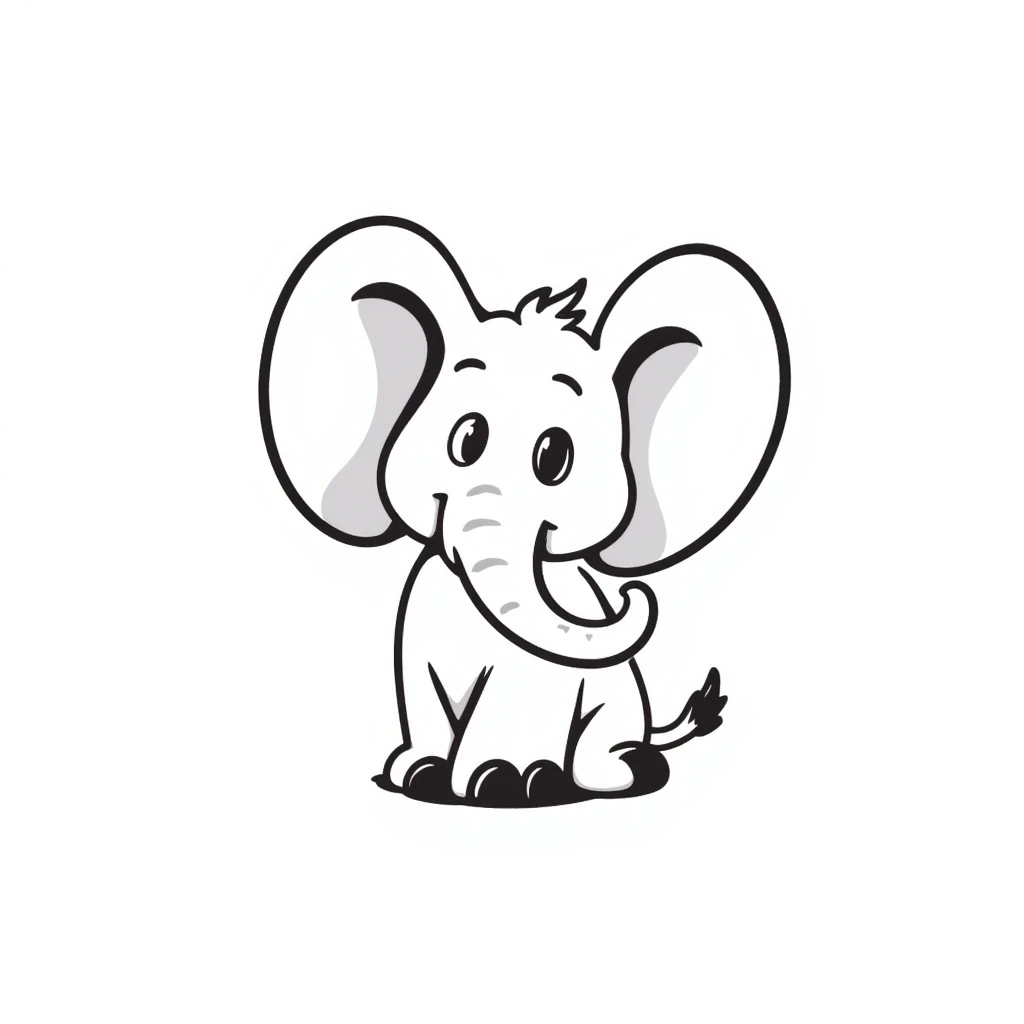 elephant hand drawn doodle style emoji
