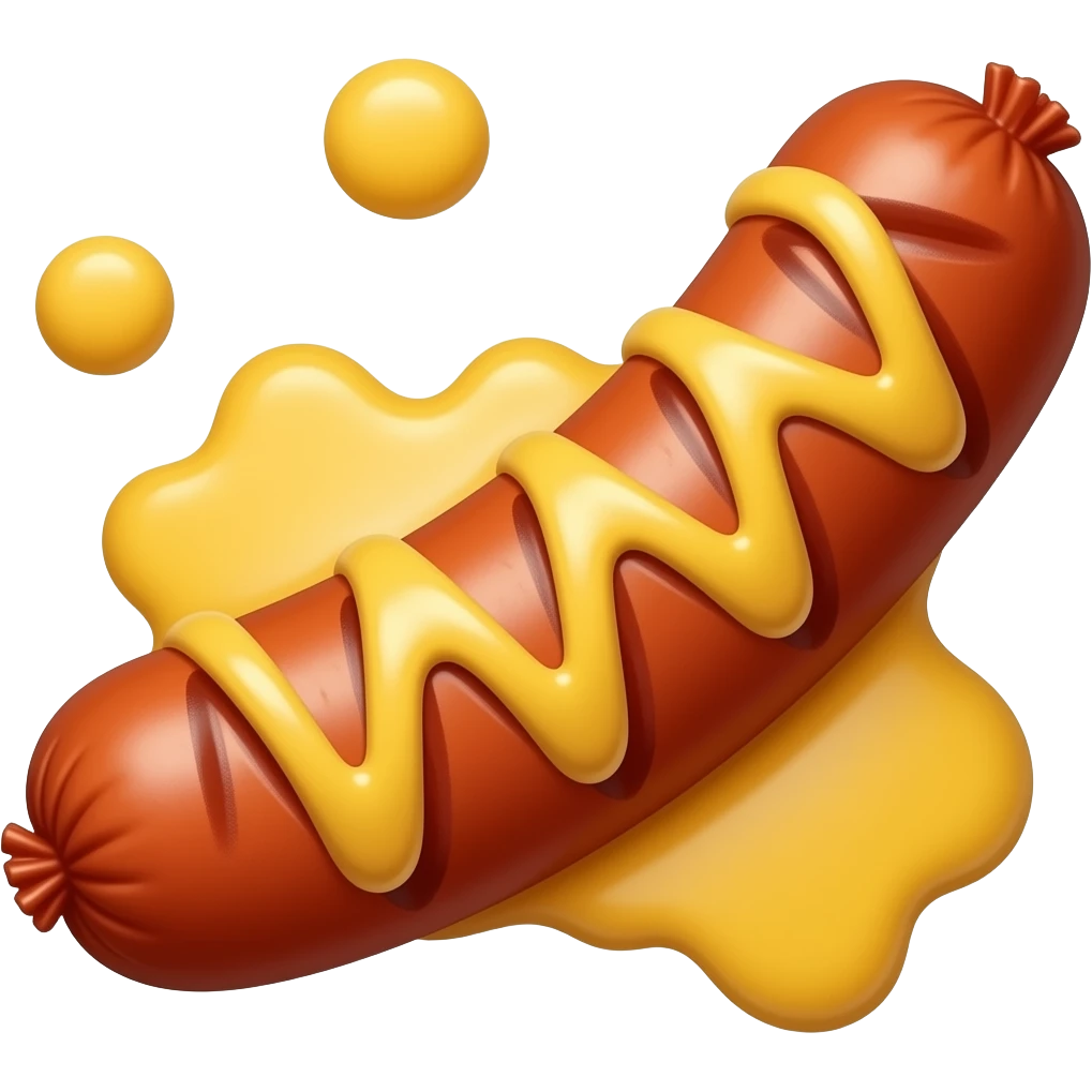 Sausage with Cheese inside dripping out emoji
