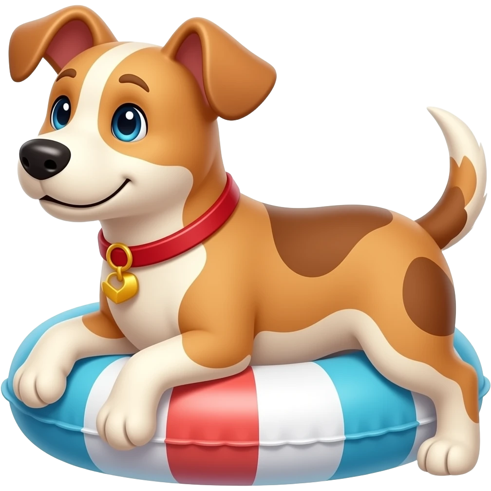 make a dog using a float, make it in an emoji style emoji