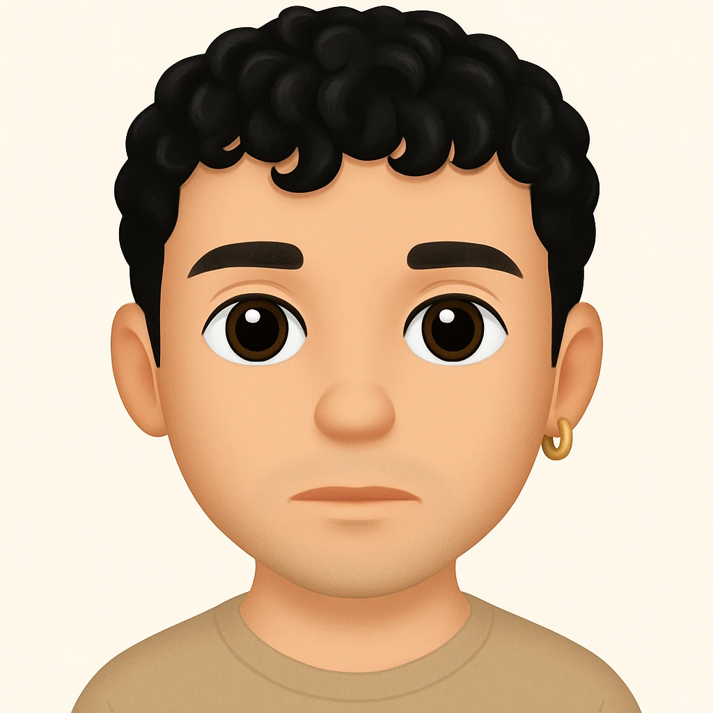 turn the second man in emoji style of the 1st image, match the facial features and clothes emoji