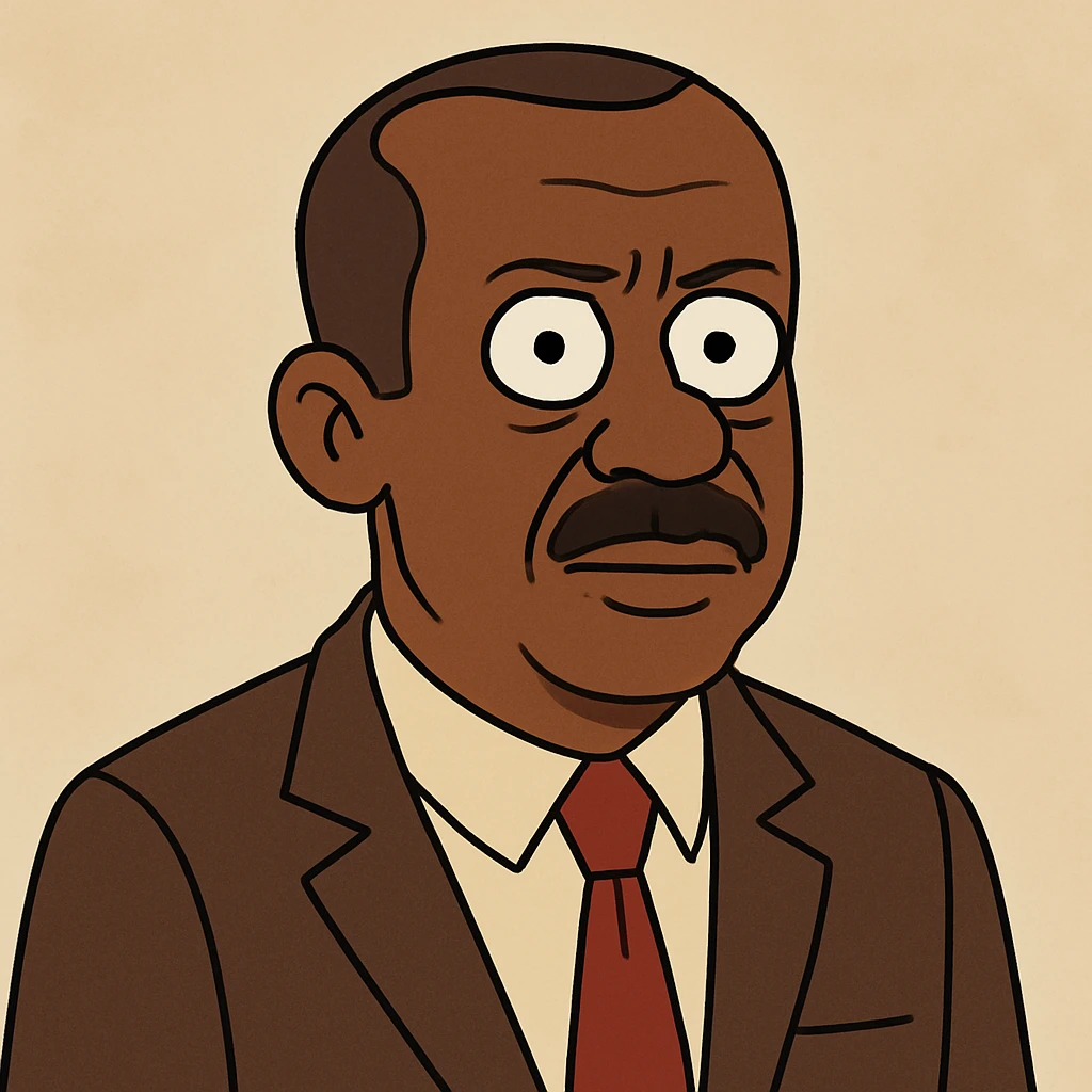cartoon style portrait of Recep Tayyip Erdoğan as a Black man emoji