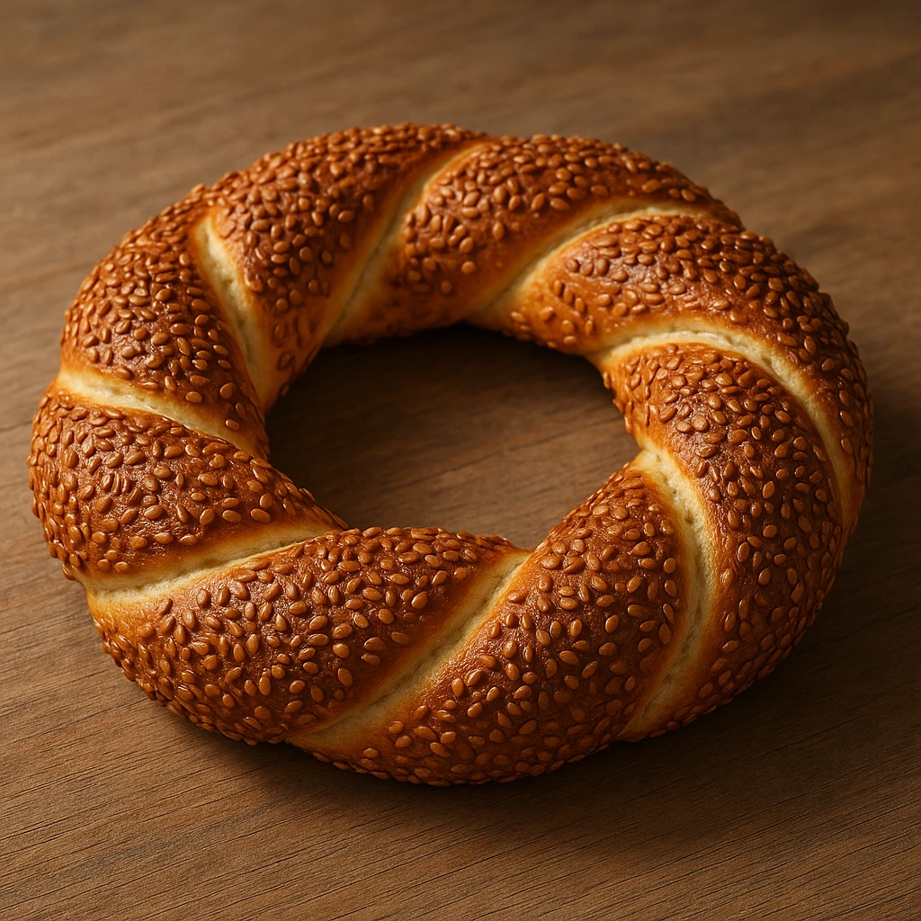 simit, the classic Turkish sesame bagel, 3D realistic style emoji