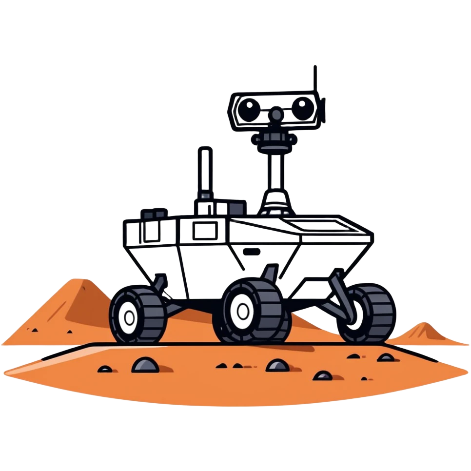 可爱的机遇号在火星上晒太阳😎 emoji