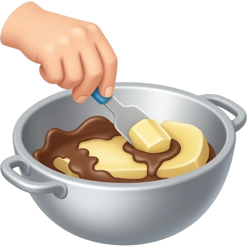 mixing butter and chocolate emoji