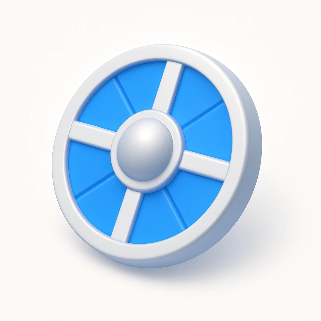 a round viking shield with blue accents emoji