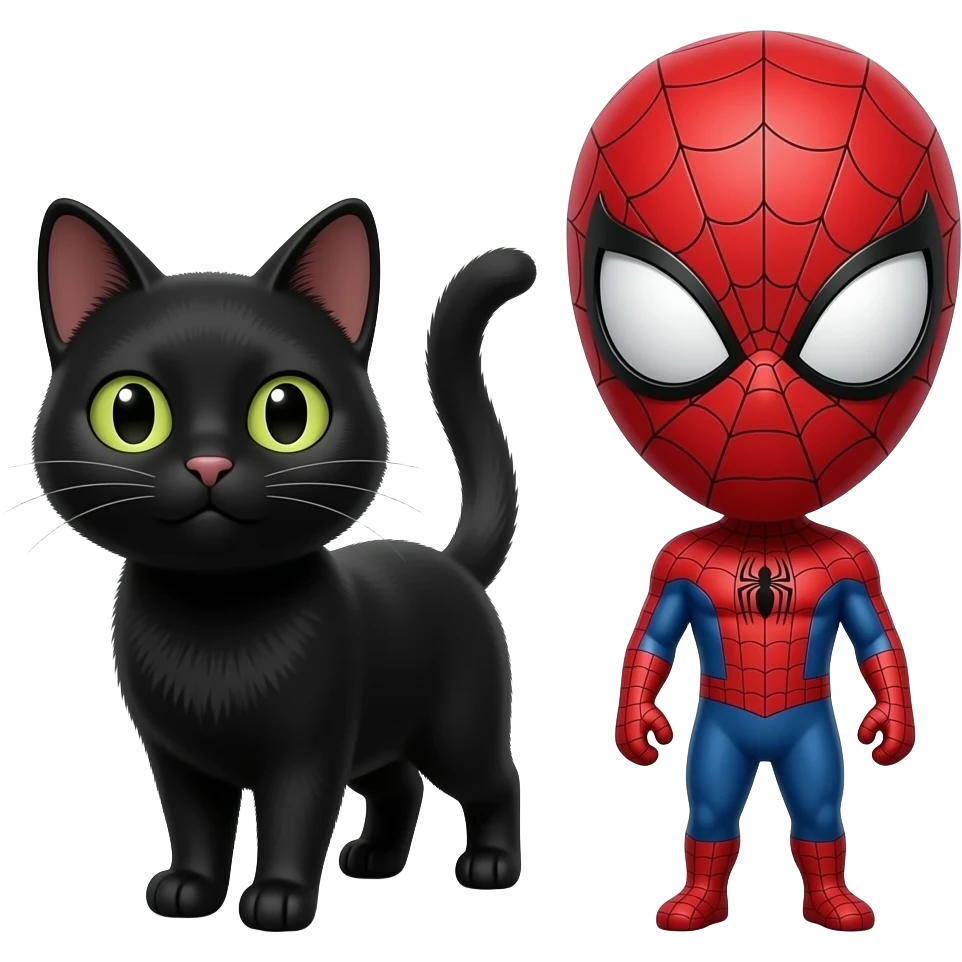 black cat and spider man emoji