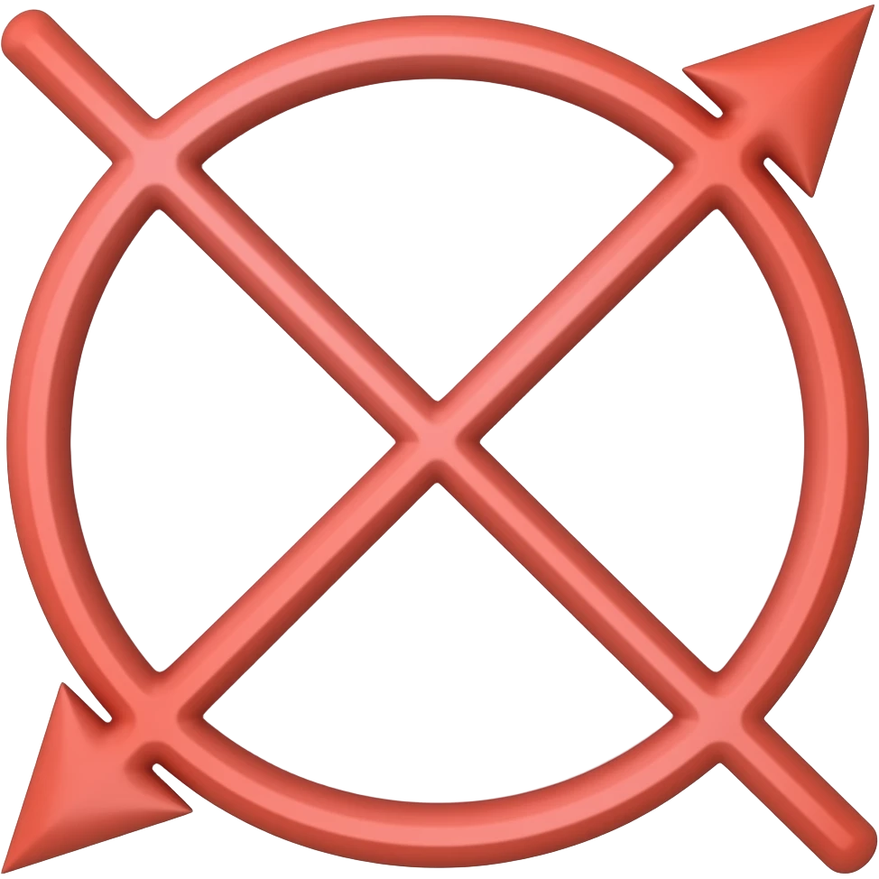 Light Red circle with X arrow on end points of X emoji