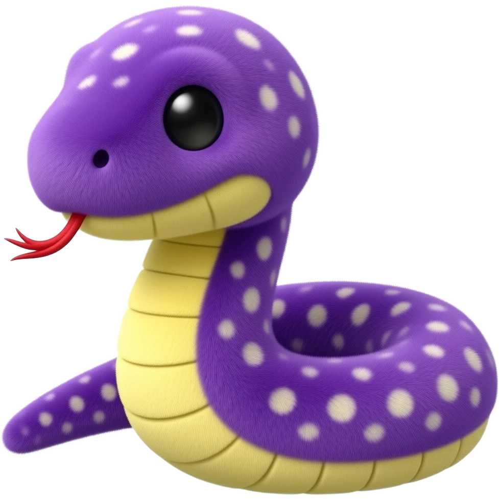 stuffed purple and yellow snake emoji