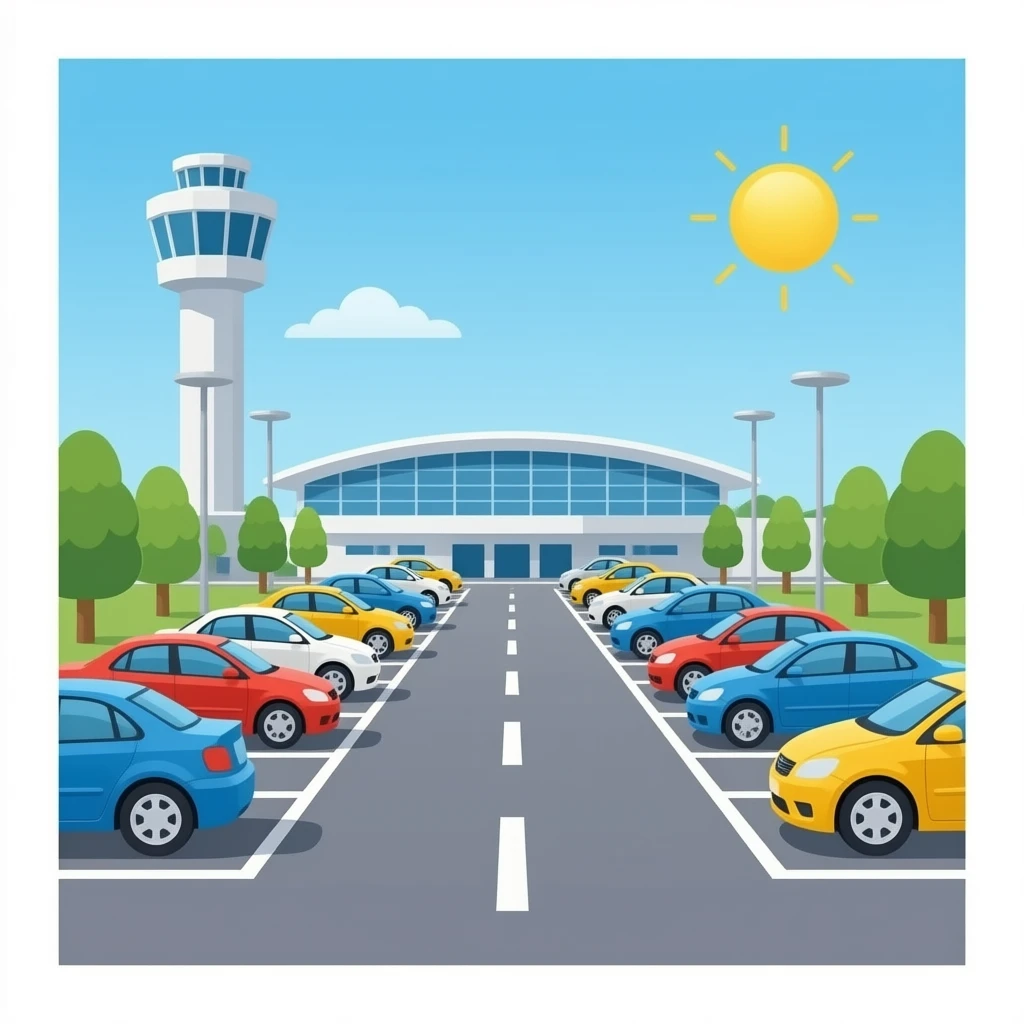 Airport Parking lot without background emoji