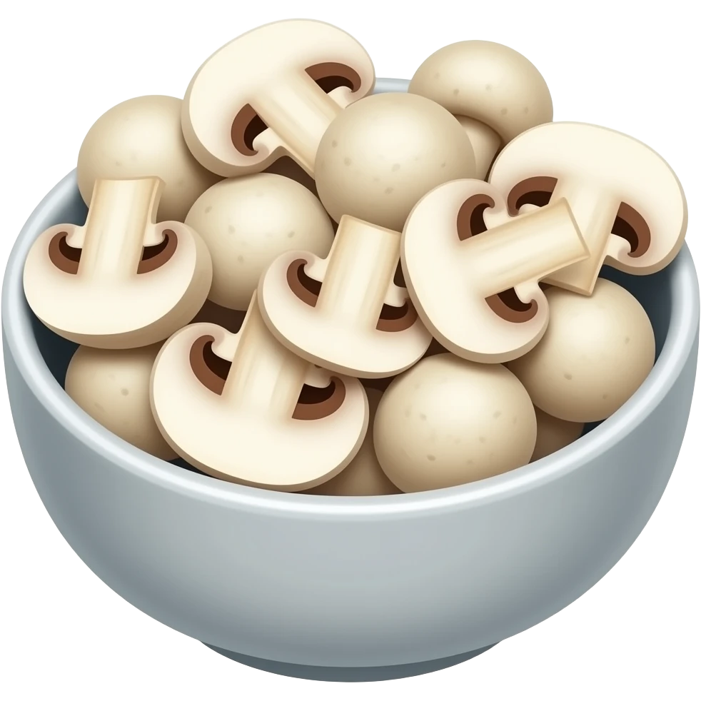 sliced mushrooms in bowl emoji