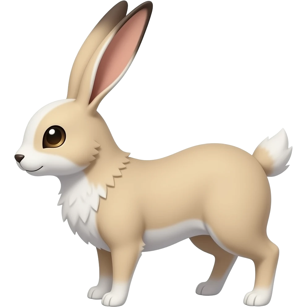 Trico-Buneary-Jackalope-fusion-hybrid-animal-creature with long ears emoji