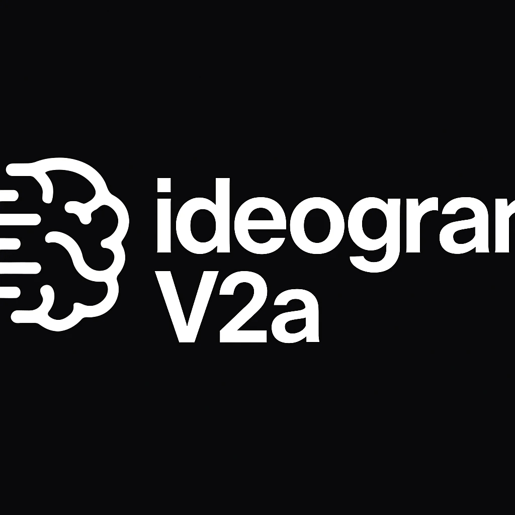 recreate this logo with text of "ideogram V2a" emoji
