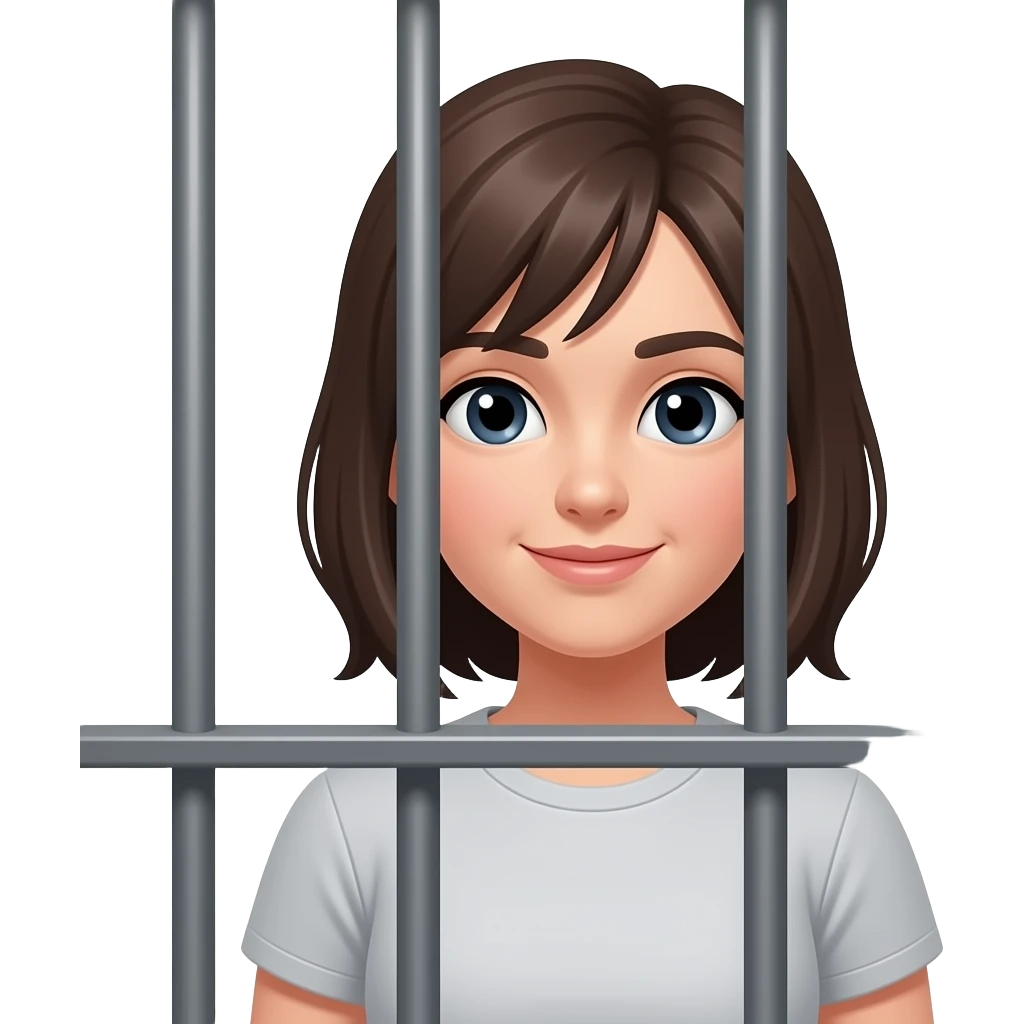 Girl behind bars emoji