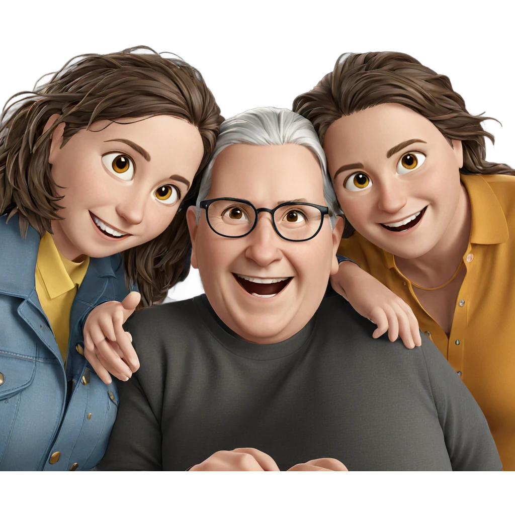 happy girl with friends emoji