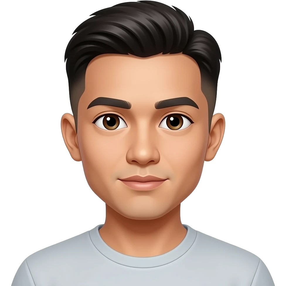 Thai man 24 years old Fade hair cut open eyes closed lips emoji