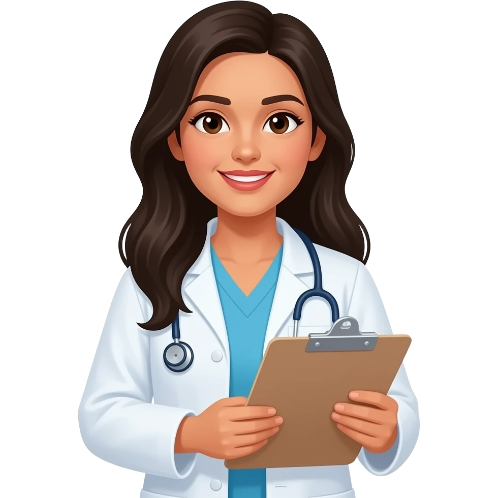 Young long hair Hispanic radiology hands on emoji