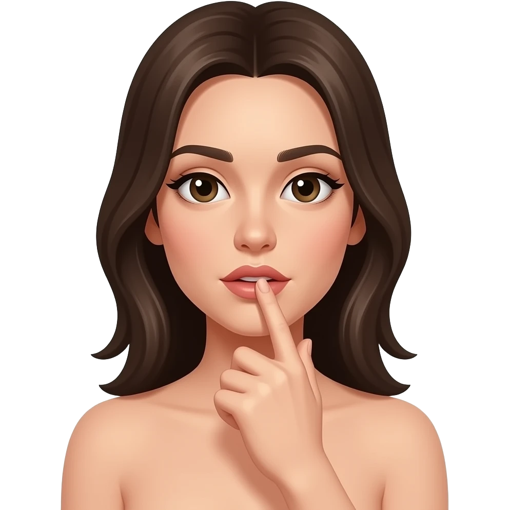 Mujer desnuda masturbándose emoji
