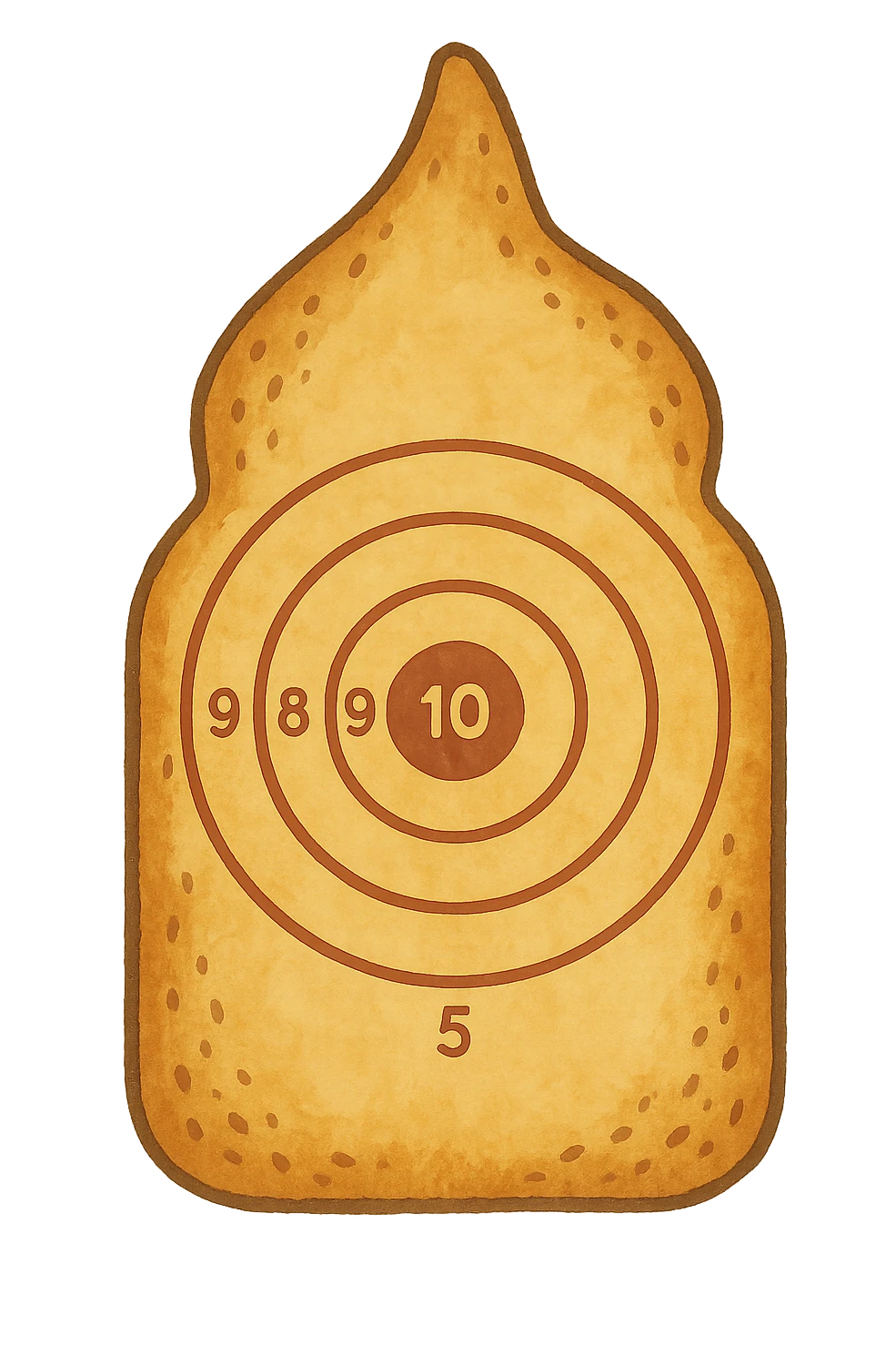 A standard target range silhouette poster except it’s garlic bread  emoji