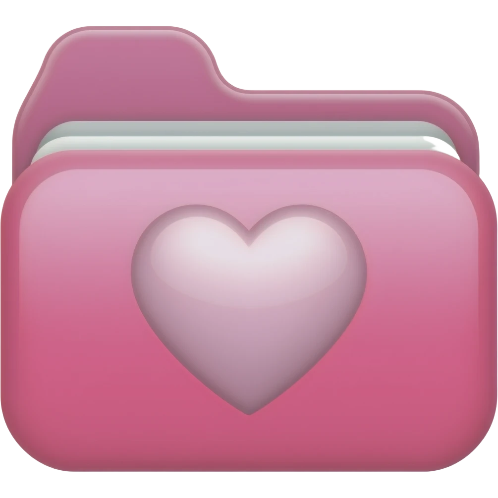 pink macbook folder icon with heart emoji