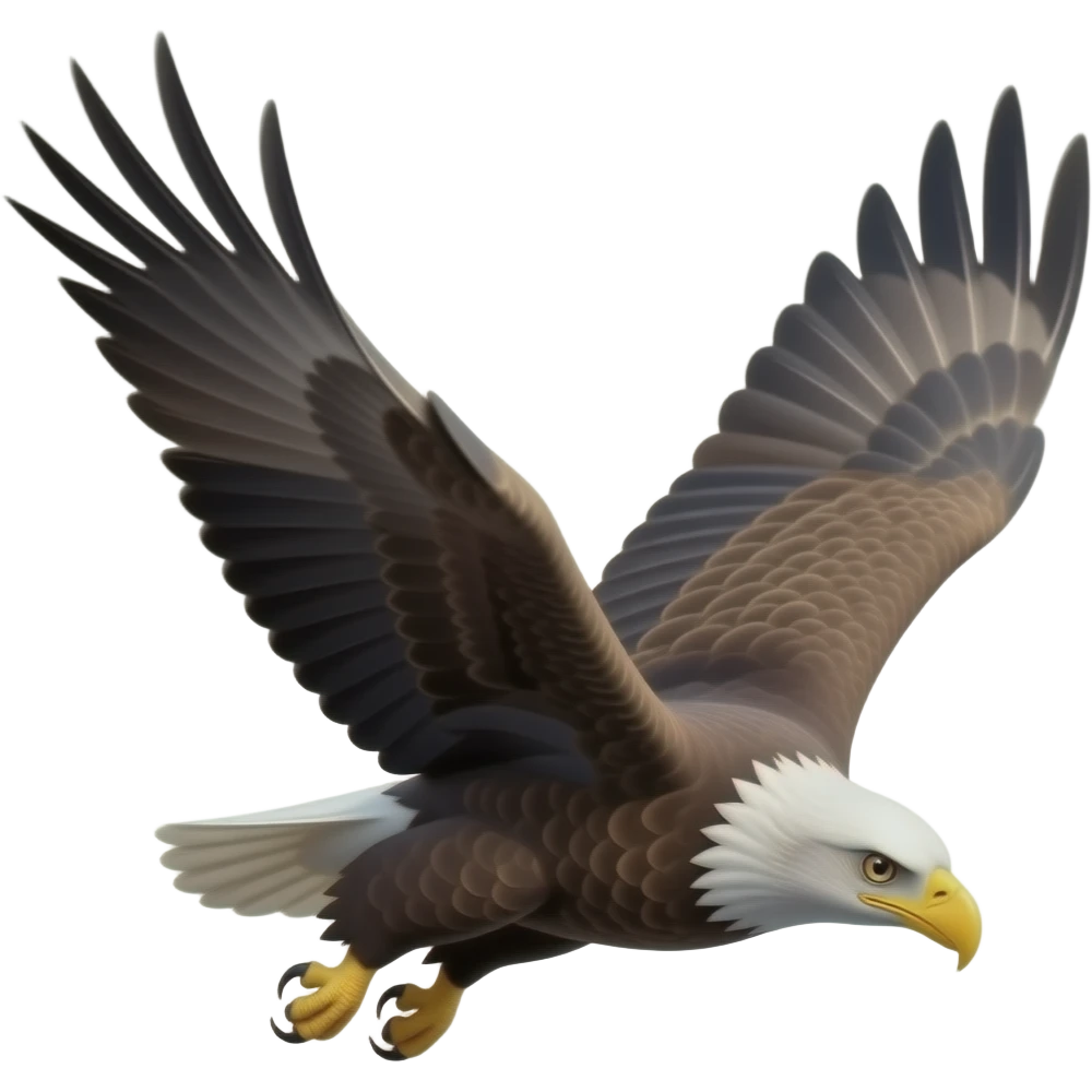 eagle diving downward at high speed, wings tight, motion blur emoji