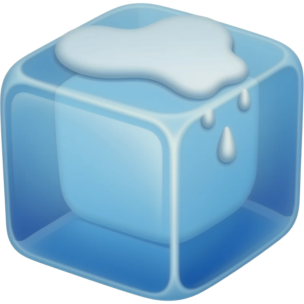 Blue ice with top white melting emoji