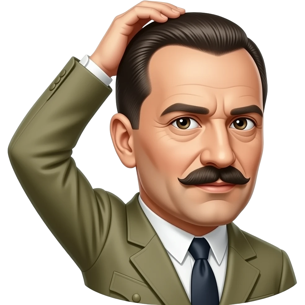 Make Mussolini checking his hair bald emoji