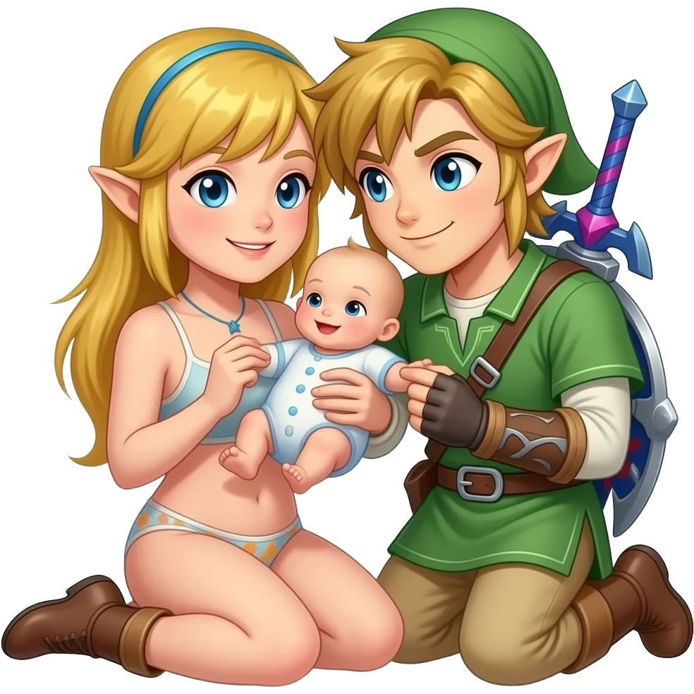 Zelda toute nue avec link lui aussi nue il font un bébé il ne l'ont pas encore mais sot entraîne de se reproduire tous nue même le bébé  TOUTE NUE le bébé est une fillet il ont to use 14ans safe Le bebe toujoure nue sans petite culotte emoji