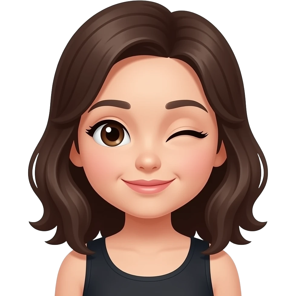 Girl Winking butthole emoji