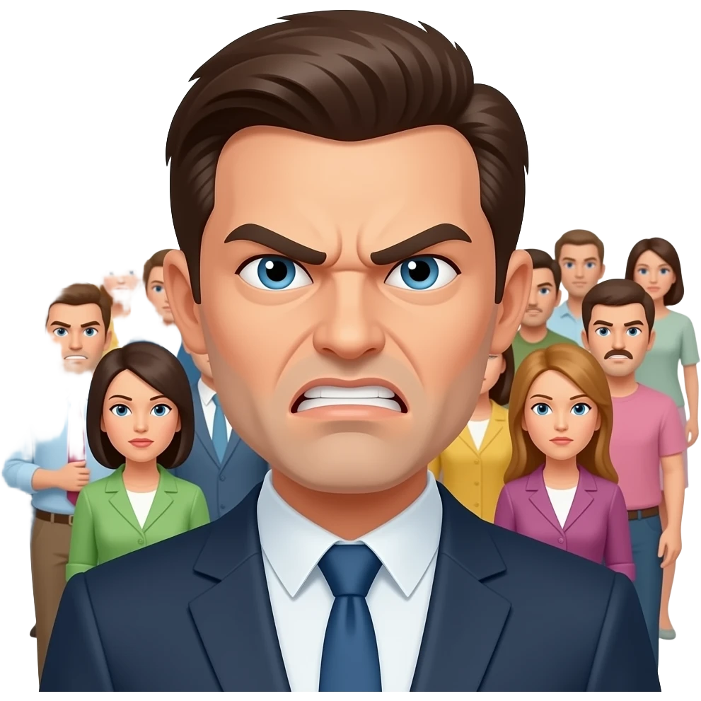 angry crowd of people emoji