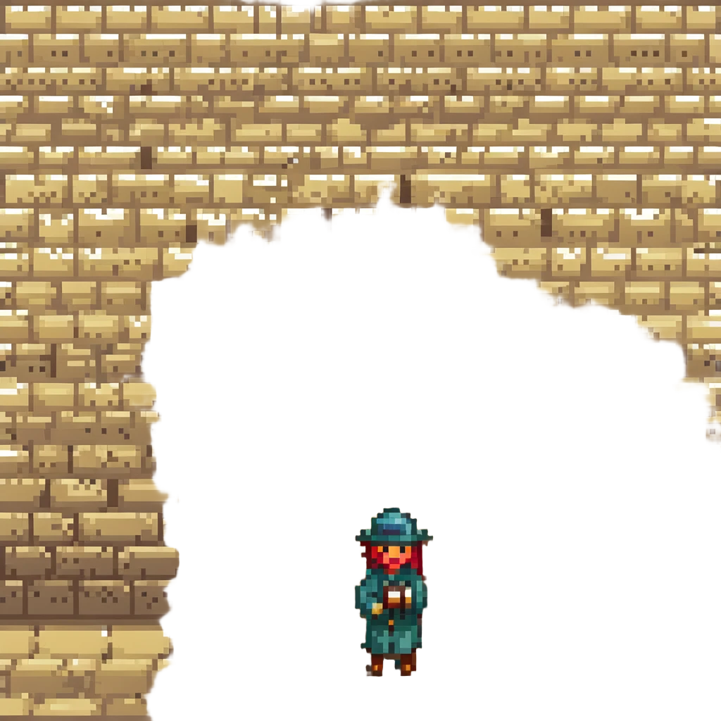 a kotel (Western Wall) illustration, pixel art style emoji