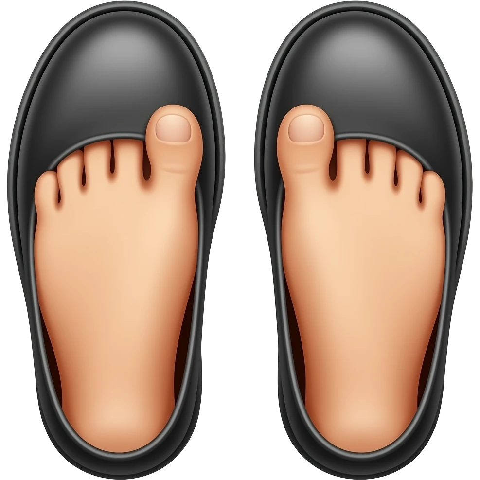 Toes through shoes emoji